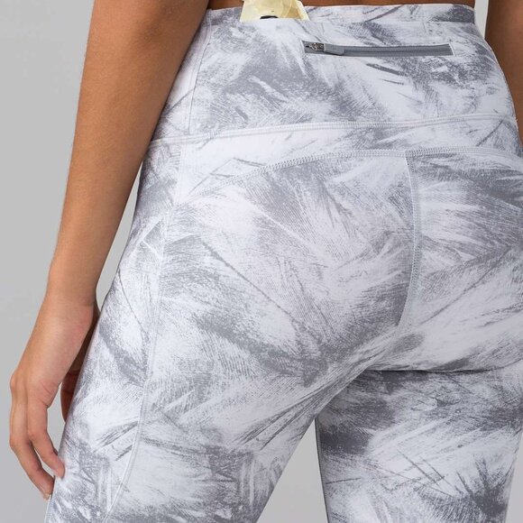 Lululemon Pace Perfect Crop (17") Breeze By White Light Cast / Light Cast Size 8 - Picture 13 of 14